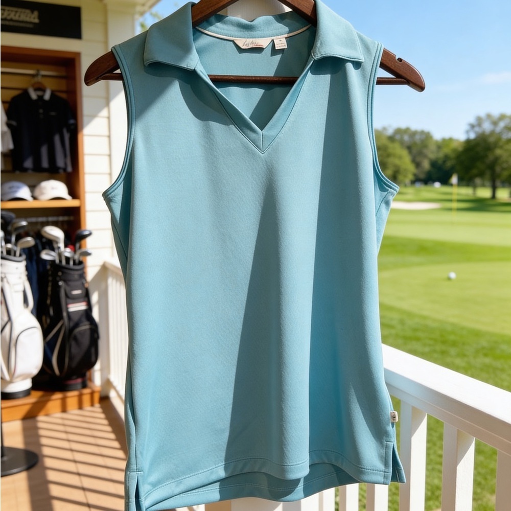 Lady Hagen by Essentials Sky Blue V-Neck Tank Top